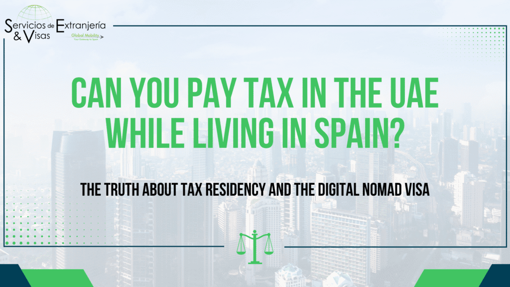 CAN YOU PAY TAX IN THE UAE WHILE LIVING IN SPAIN? THE TRUTH ABOUT TAX RESIDENCY AND THE DIGITAL NOMAD VISA